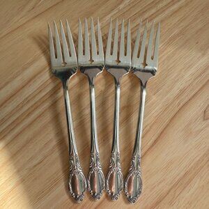 Oneida Park Lane Set Of 4 Silver Plate Salad Forks By Wm. A. Rogers